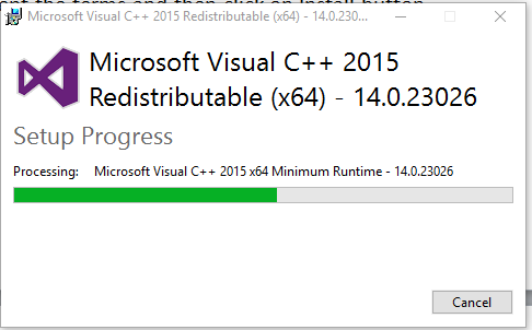 Microsoft visual c++ 2017 redistributable package (x64)